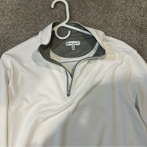 Peter Millar White Quarter-Zip Pullover